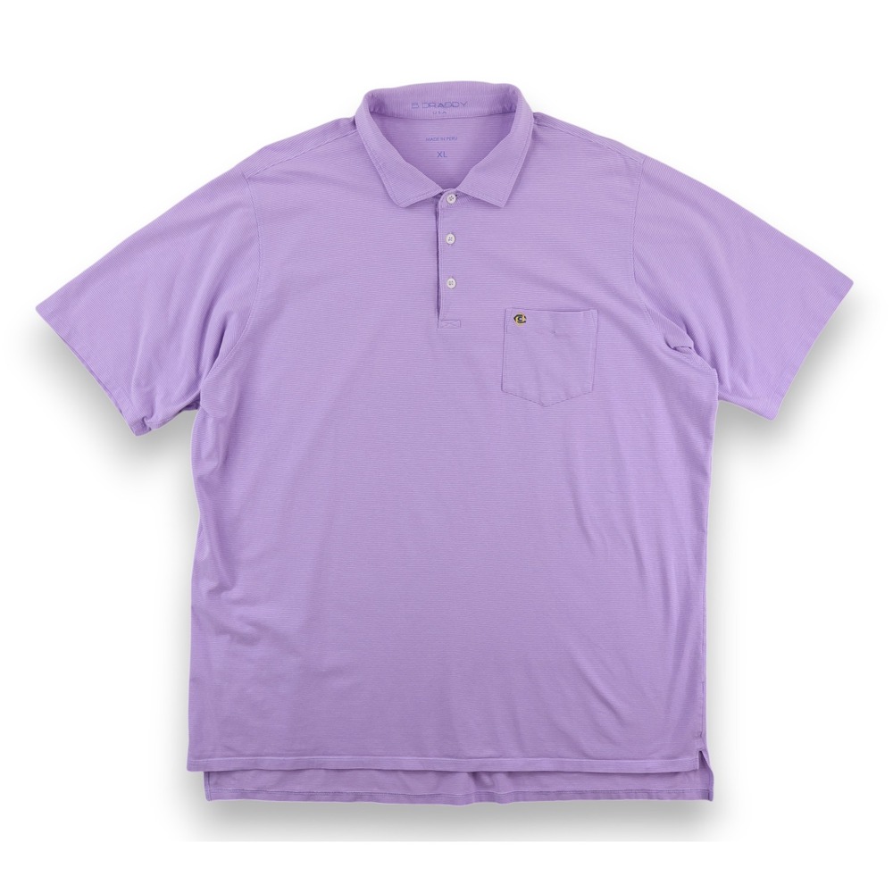 Oakmont Country Club B. Draddy Golf Polo Shirt Mens XL Purple Micro Stripe READ